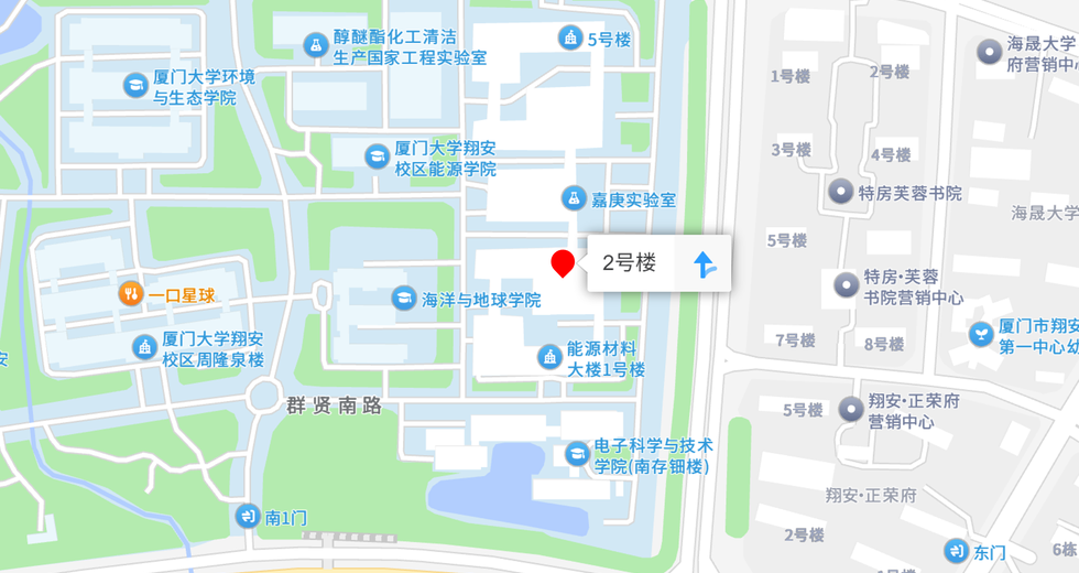 Static map of Tan Kah Kee Laboratory Building 2, Xiamen University Xiang'an Campus